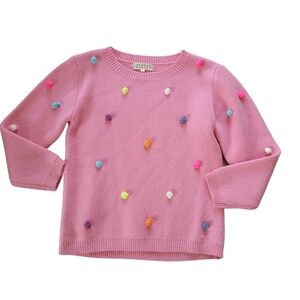 Hannah Banana Rainbow Pom Pom Knit Pullover Sweater